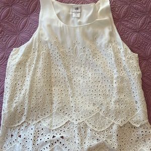 White Cabi lace top